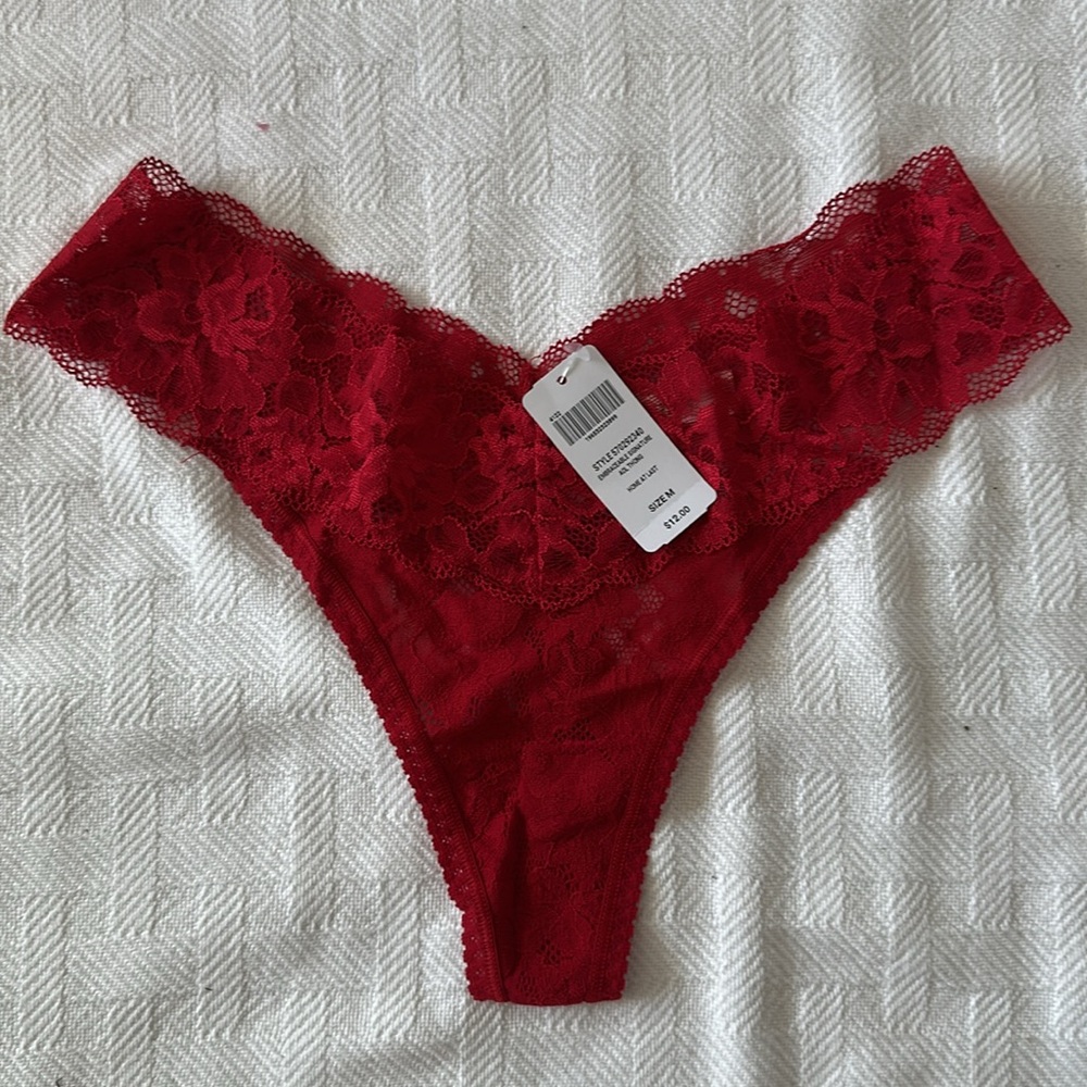 At Last Vibrant Red Lace Panty